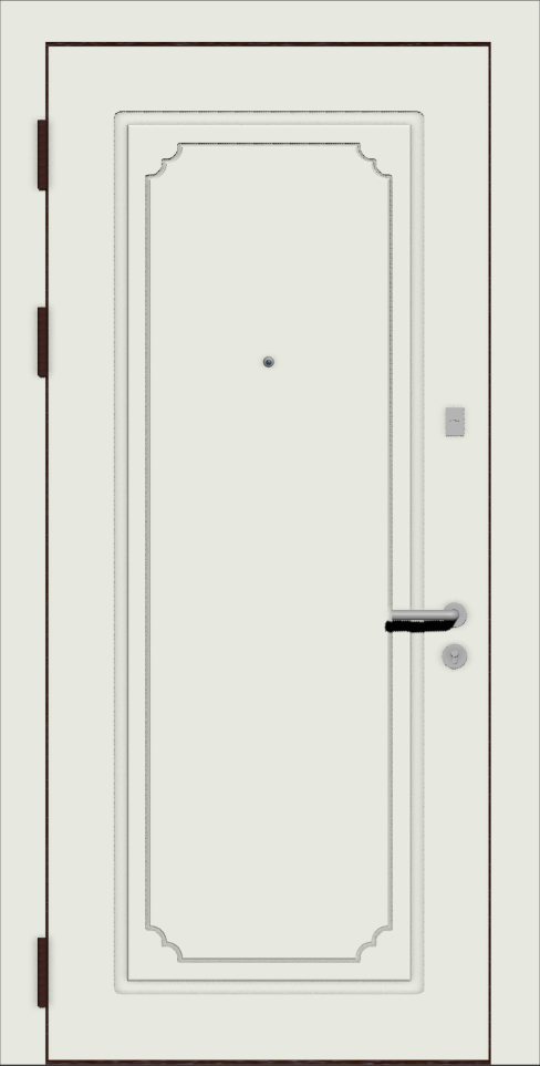 Металлическая входная дверь с отделкой эмаль темно белая